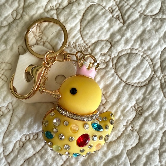 Duck Keychain/Charm with Colorful Rhinestones - Picture 1 of 5